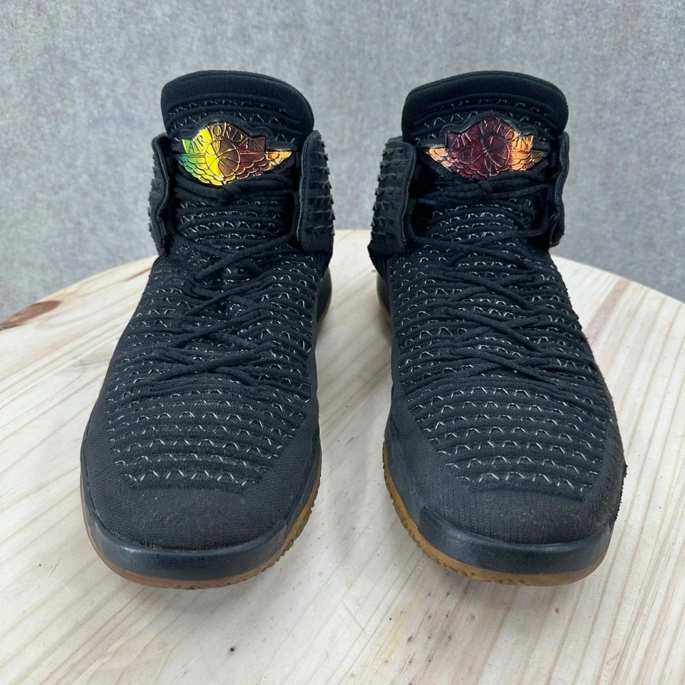 Jordan XXXII Black Cat Basketball Shoes Black Gum AA1253-003 Mens 14 Mid Top